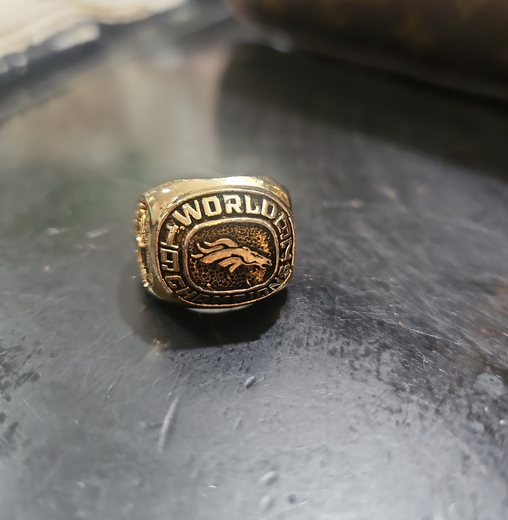Broncos Gold-Tone Men's World Championship Style Ring - Gold